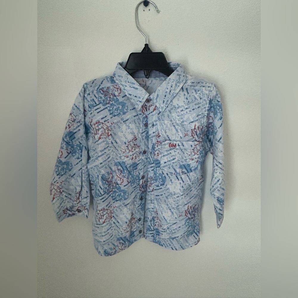 Machitos baby blue long sleeve button shirt 48 months